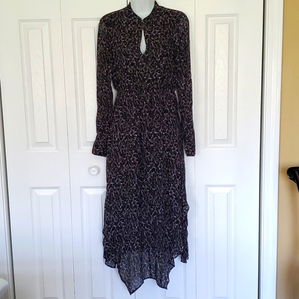 AllSaints | Valeria Waterleo Animal Print Maxi Dress Sz S